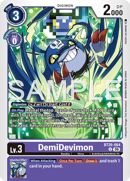 Digimon TCG Card BT26-064 DemiDevimon