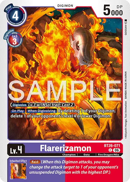Digimon TCG Card 'BT26-071' 'Flarerizamon'