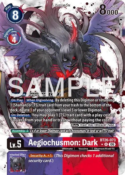 Digimon TCG Card BT26-073_P1 Aegiochusmon: Dark