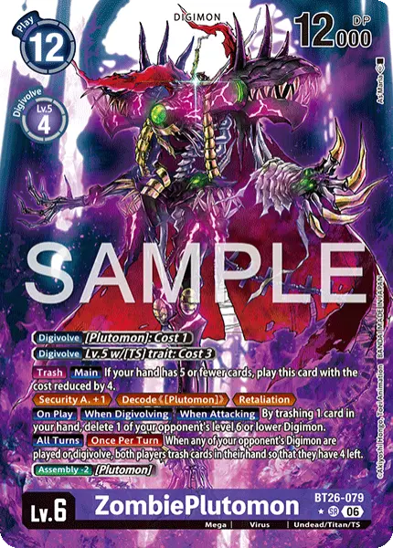 Digimon TCG Card BT26-079_P1 ZombiePlutomon
