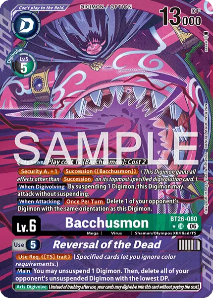 Digimon TCG Card BT26-080_P1 Bacchusmon Reversal of the Dead