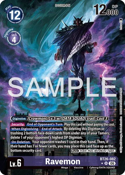 Digimon TCG Card BT26-082_P1 Ravemon