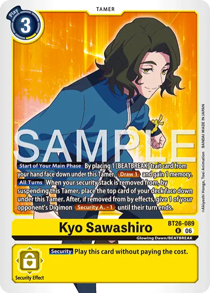 Digimon TCG Card 'BT26-089' 'Kyo Sawashiro'