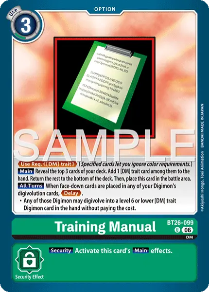 Digimon TCG Card BT26-099 Training Manual