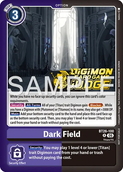 Digimon TCG Card 'BT26-100_P1' 'Dark Field'