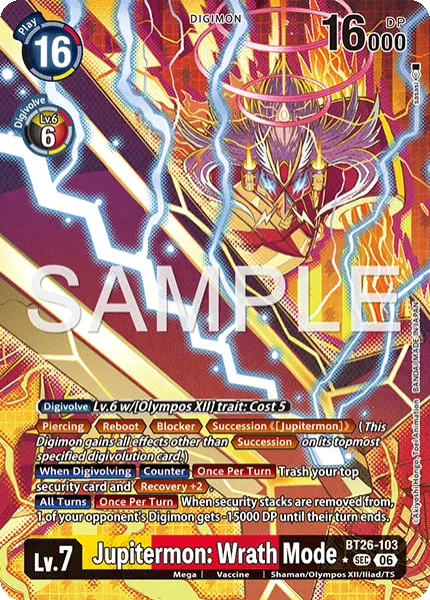 Digimon TCG Card BT26-103_P1 Jupitermon: Wrath Mode