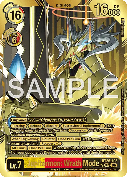 Digimon TCG Card BT26-103_P2 Jupitermon: Wrath Mode