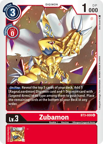 Digimon TCG Card 'BT3-008' 'Zubamon'