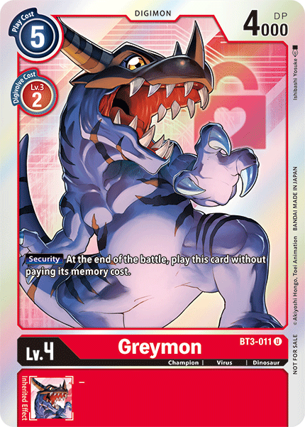 Digimon TCG Card BT3-011_P1 Greymon