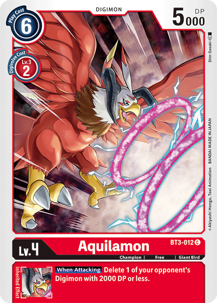 Digimon TCG Card BT3-012 Aquilamon