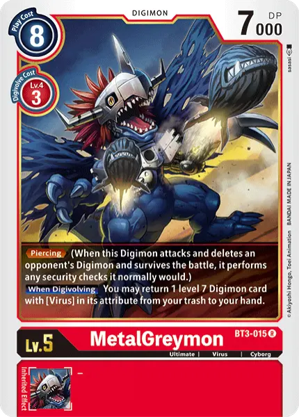 Digimon TCG Card 'BT3-015' 'MetalGreymon'