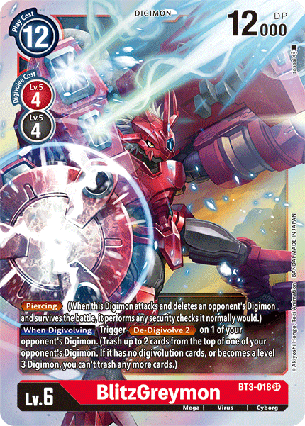 Digimon TCG Card 'BT3-018' 'BlitzGreymon'