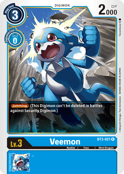 Digimon TCG Card 'BT3-021' 'Veemon'