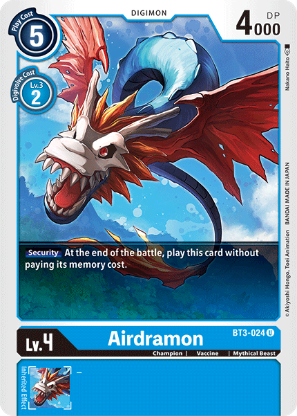 Digimon TCG Card 'BT3-024' 'Airdramon'