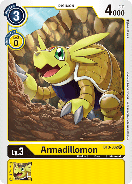 Digimon TCG Card 'BT3-032' 'Armadillomon'