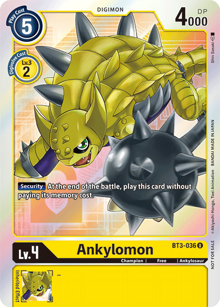 Digimon TCG Card BT3-036_P1 Ankylomon