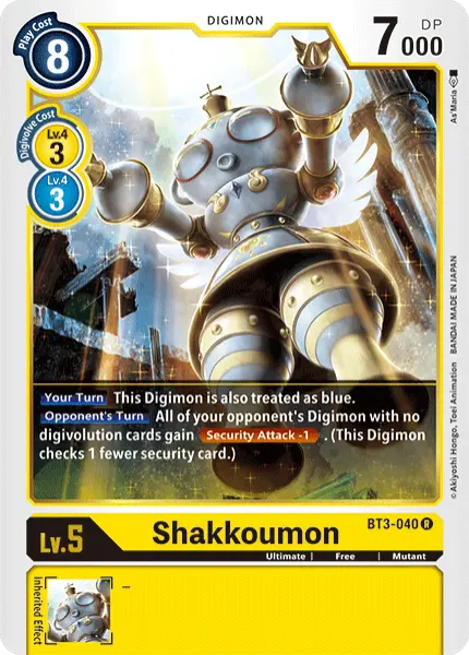 Digimon TCG Card 'BT3-040' 'Shakkoumon'