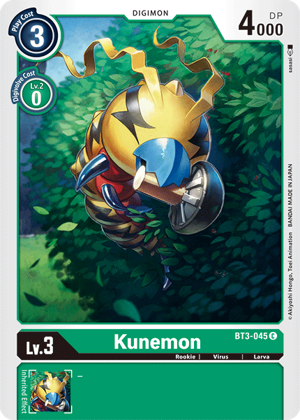 Digimon TCG Card BT3-045 Kunemon