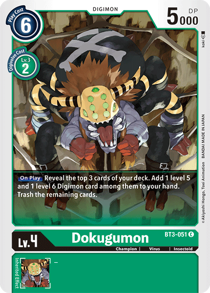 Digimon TCG Card BT3-051 Dokugumon