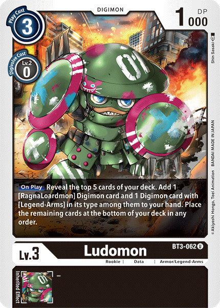 Digimon TCG Card BT3-062 Ludomon