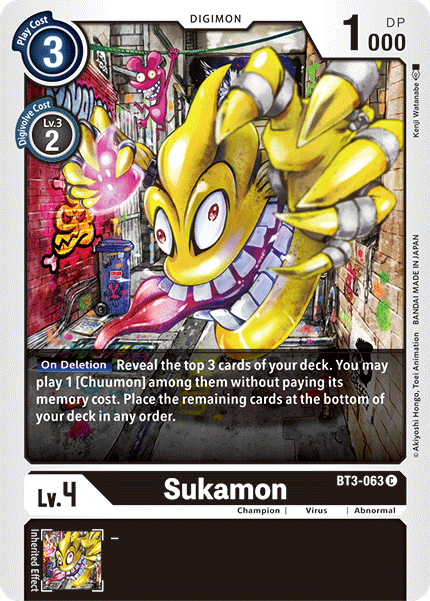Digimon TCG Card 'BT3-063' 'Sukamon'