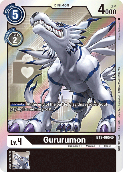 Digimon TCG Card BT3-065_P1 Gururumon