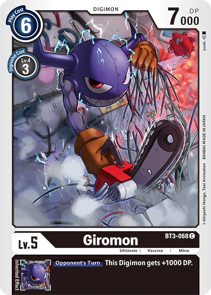 Digimon TCG Card 'BT3-068' 'Giromon'