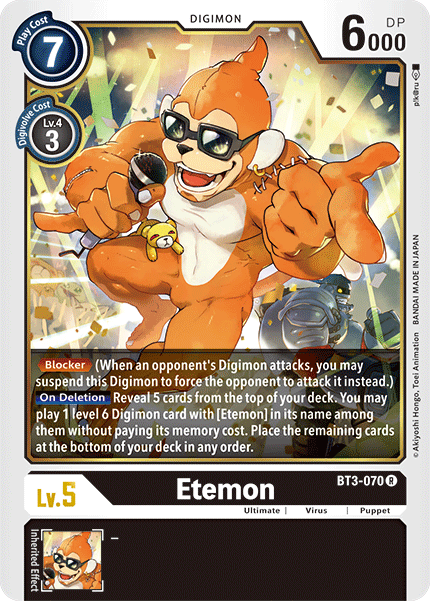 Digimon TCG Card BT3-070 Etemon