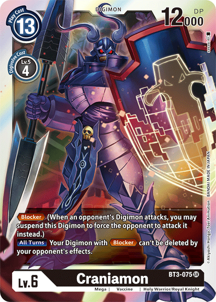 Digimon TCG Card BT3-075 Craniamon