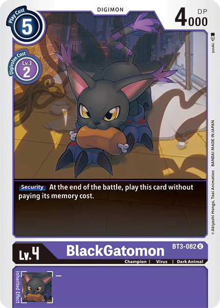 Digimon TCG Card BT3-082 BlackGatomon