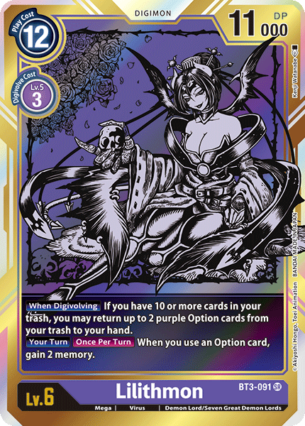 Digimon TCG Card 'BT3-091_P1' 'Lilithmon'