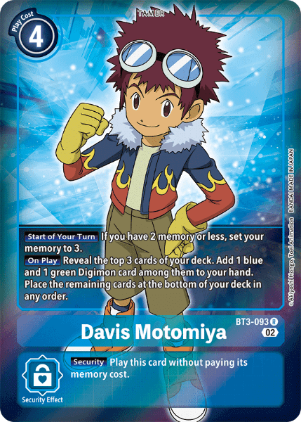 Digimon TCG Card BT3-093_P1 Davis Motomiya