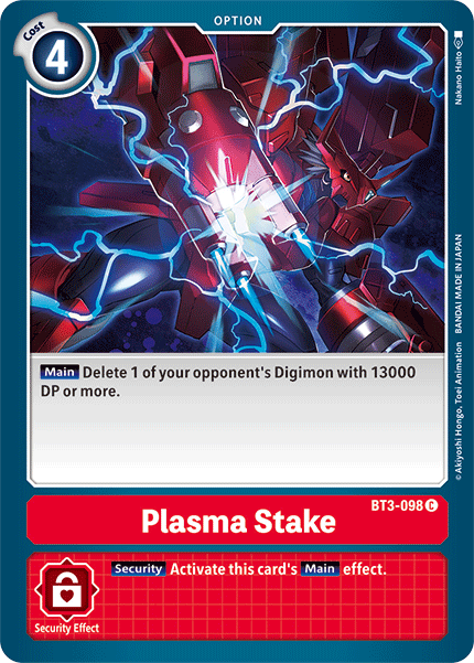 Digimon TCG Card BT3-098 Plasma Stake