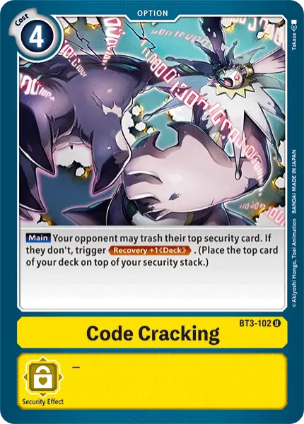 Digimon TCG Card 'BT3-102' 'Code Cracking'