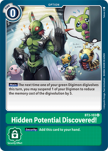 Digimon TCG Card BT3-103 Hidden Potential Discovered!
