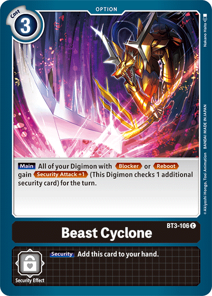 Digimon TCG Card BT3-106 Beast Cyclone