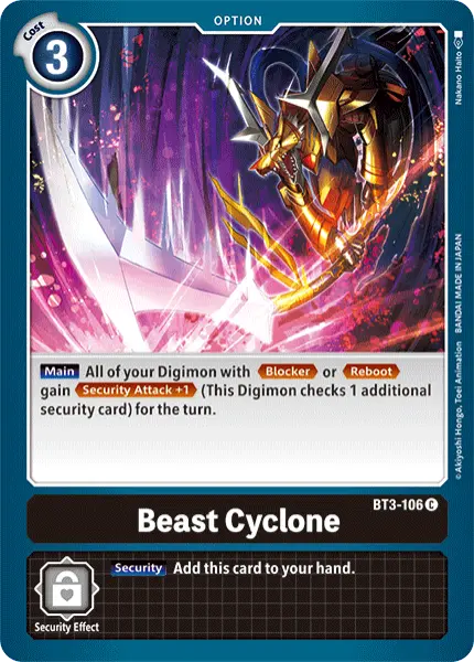 Digimon TCG Card 'BT3-106' 'Beast Cyclone'