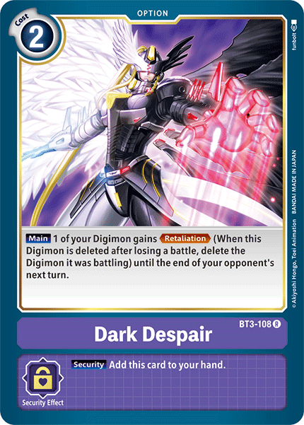 Digimon TCG Card 'BT3-108' 'Dark Despair'