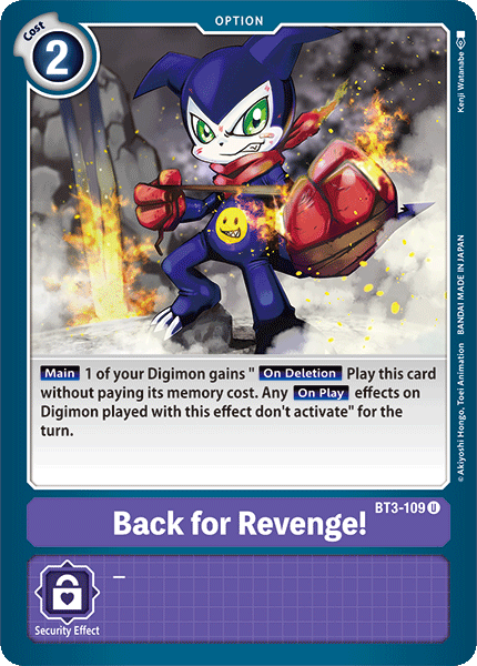 Digimon TCG Card BT3-109 Back For Revenge!