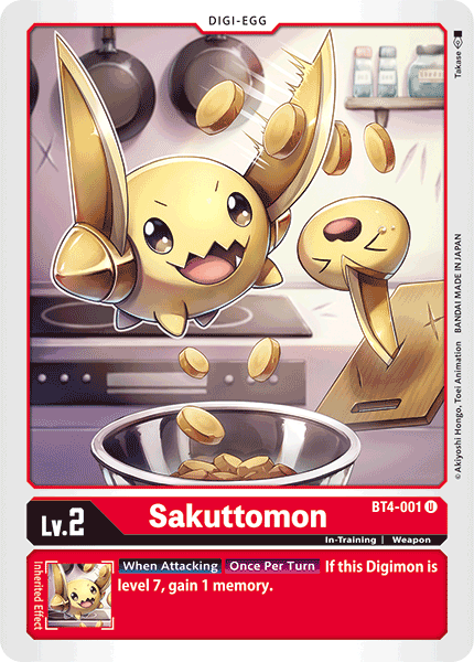 Digimon TCG Card BT4-001 Sakuttomon