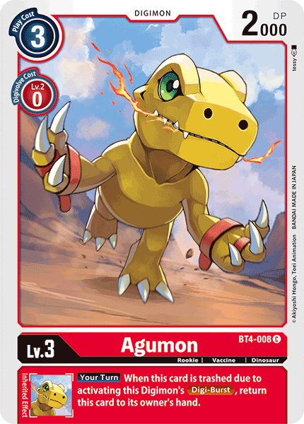 Digimon TCG Card 'BT4-008' 'Agumon'