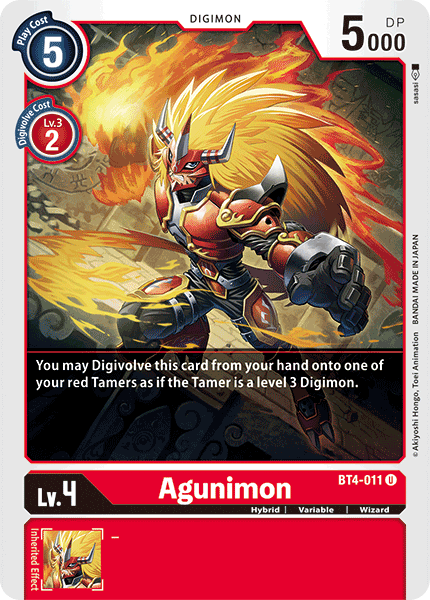 Digimon TCG Card BT4-011 Agunimon