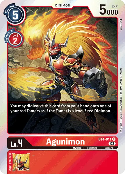 Digimon TCG Card BT4-011_P6 Agunimon