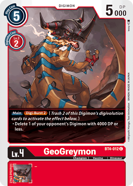 Digimon TCG Card BT4-012 GeoGreymon