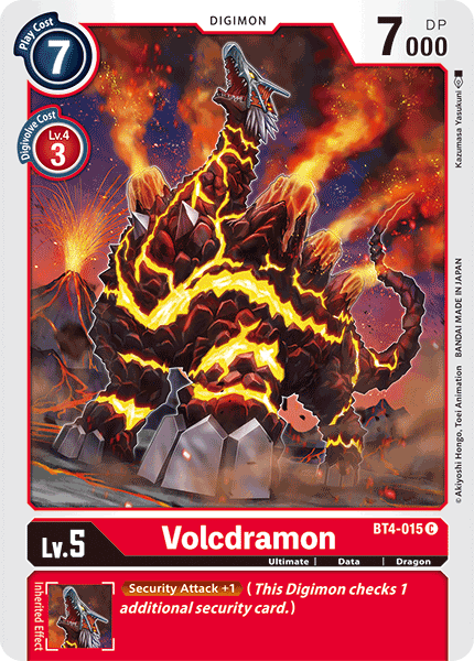 Digimon TCG Card BT4-015 Volcdramon