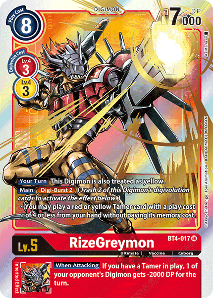 Digimon TCG Card BT4-017_P1 RizeGreymon