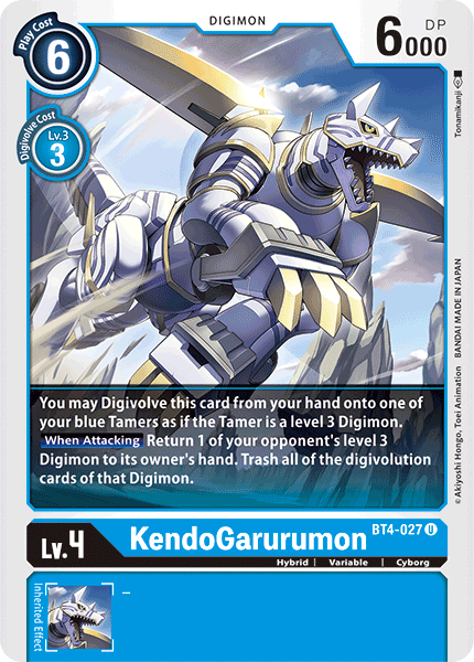 Digimon TCG Card BT4-027 KendoGarurumon