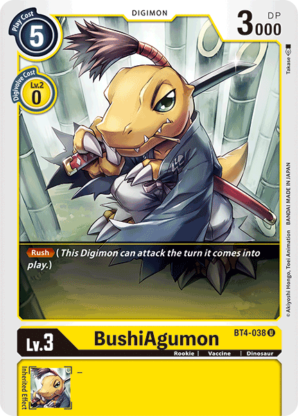 Digimon TCG Card BT4-038 BushiAgumon