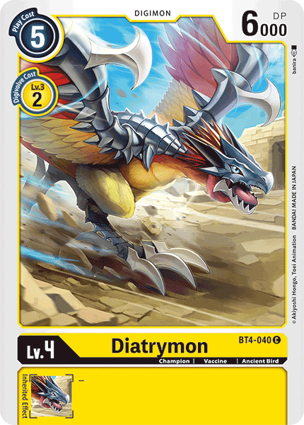 Digimon TCG Card BT4-040 Diatrymon