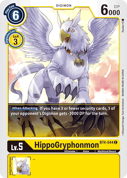 Digimon TCG Card BT4-044 HippoGryphonmon